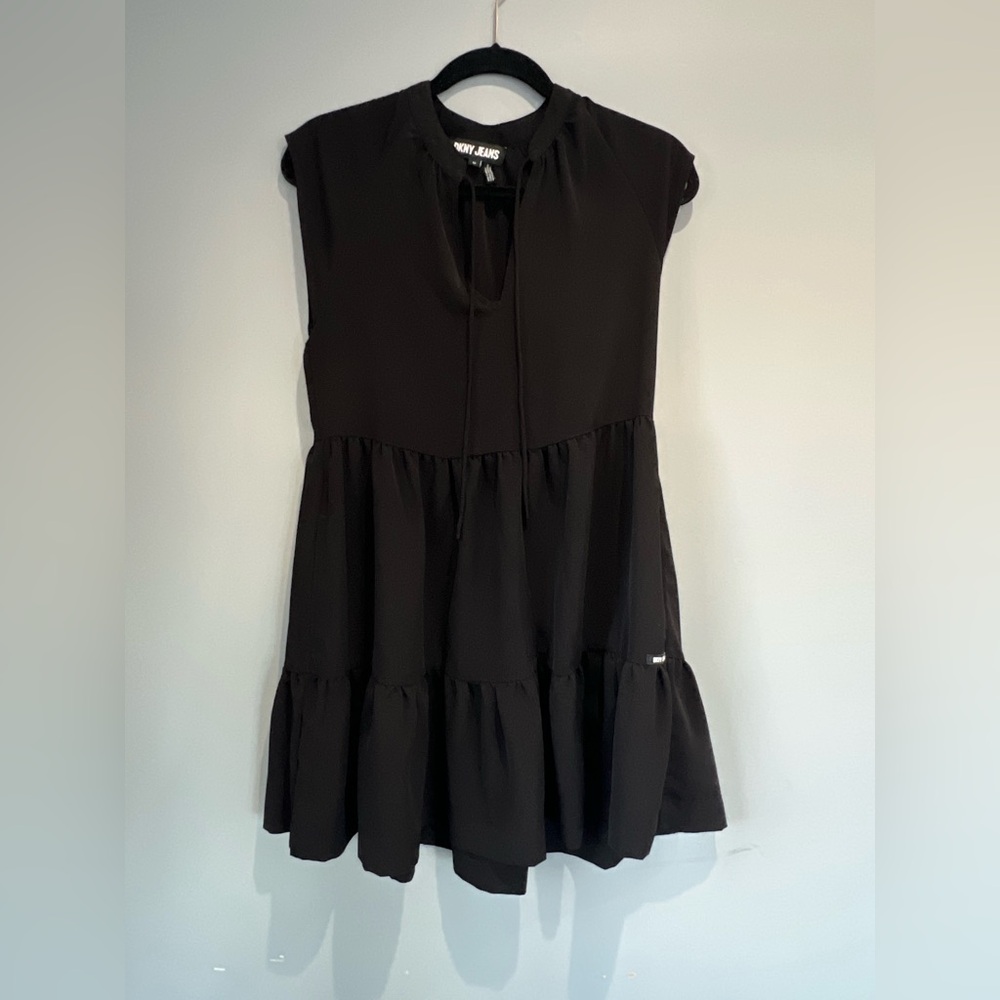 DKNY Black Tiered Dress